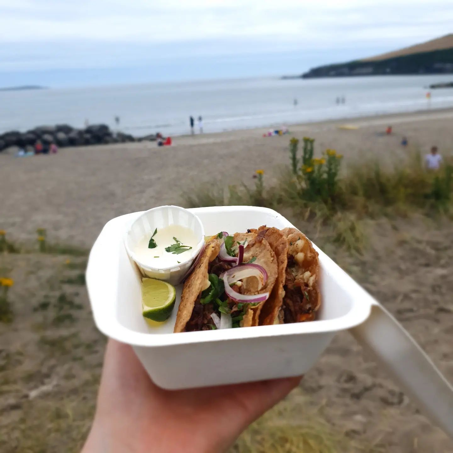 Birria tacos on West Cork beach